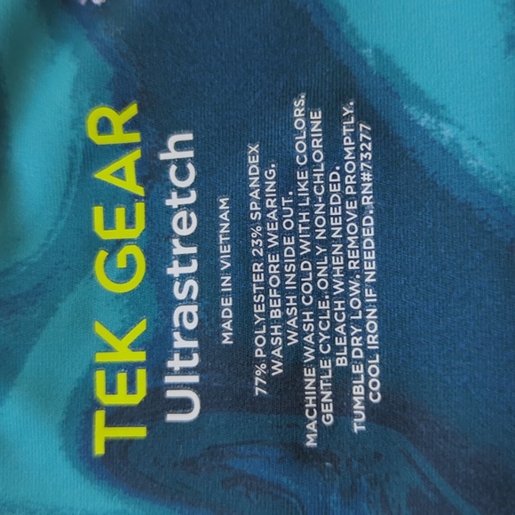 Tek Gear Ultra Stretch High-Waisted Side Pockets Leggings LARGE Green Blue - Picture 3 of 14